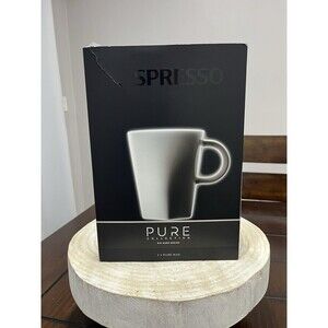 NESPRESSO PURE 4 pcs 2 sets: 2x mugs 2x saucers Brand New Discontinued RARE NIB